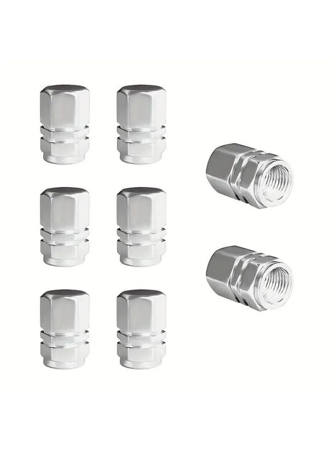 8Pcs Aluminum Alloy Tire Valve Caps With Rubber Seal For Car Truck SUV Motorcycle - Image 1